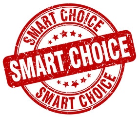 smart choice red grunge round vintage rubber stamp