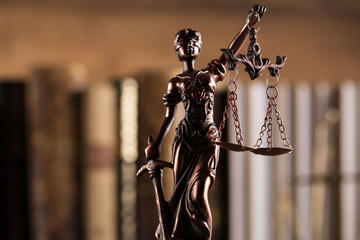 Statue of justice, burden of proof, law theme