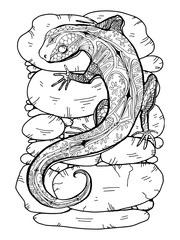 Lizard tropical illustration