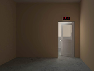  exit door 3d rendering