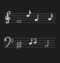 staves with notes music 