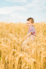 Boy in the field with airplane