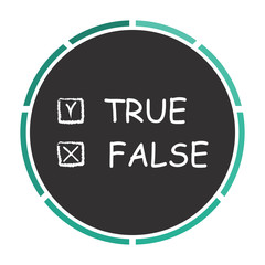 True and False computer symbol