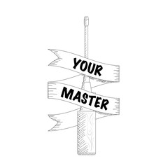 Screwdriver icon. Design elements in hand drawn style.