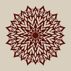 The template mandala pattern for decorative rosette. A picture suitable for printing, engraving, laser cutting paper, wood, metal, stencil manufacturing. Vector. Easy to edit