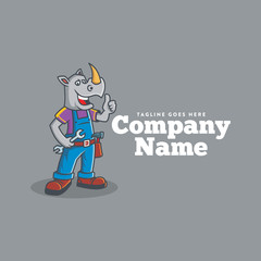 Handy Rhino Mascot Logo