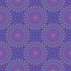 Seamless pattern with dotted circles. Vector repeating texture. Stylish background
