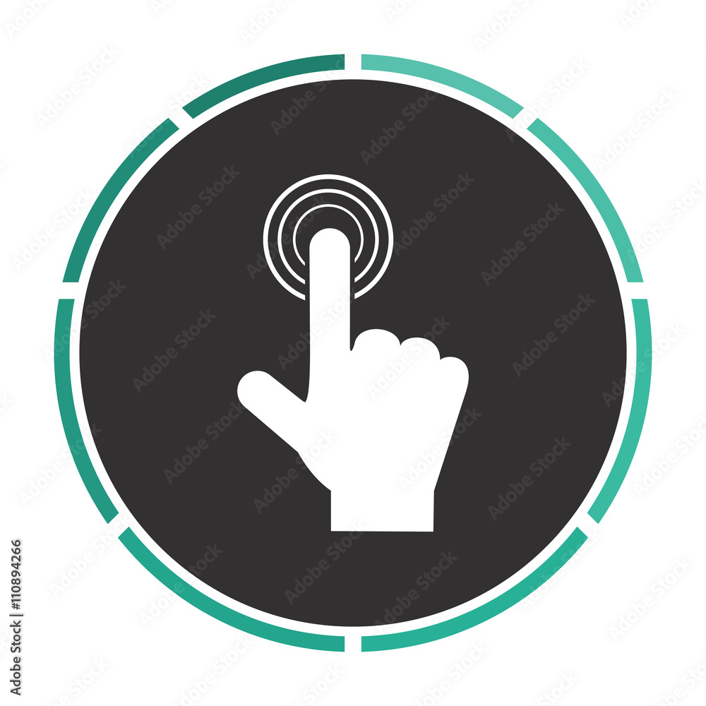 Poster hand click computer symbol