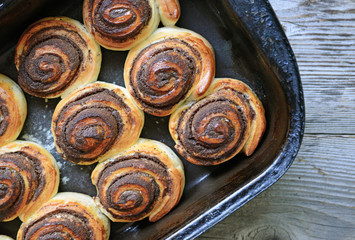 Cinnamon rolls baked