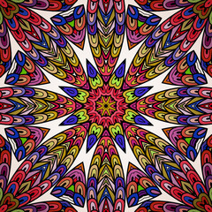 Seamless pattern with colorful circle ornament. 