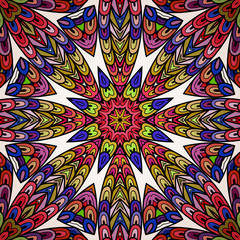 Seamless pattern with colorful circle ornament. 