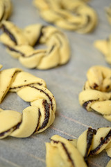 Prepared poppy seed buns closeup