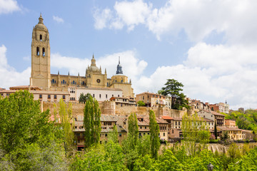 Fototapeta na wymiar Cathedral in the historic city of Segovia, Castilla y Leon, Spai