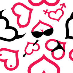 Love and sex seamless pattern