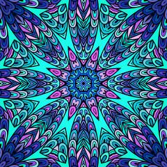 Seamless pattern with colorful circle ornament. 