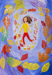 Детский рисунок гуашью "Осенний ритм"
