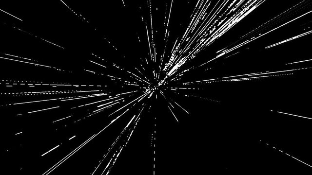 Fractal de estrella radiante con rayos en blanco y negro
