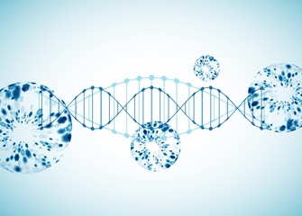 Science template, wallpaper or banner with a DNA molecules.