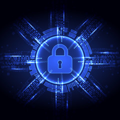 Protection concept of digital and technological.