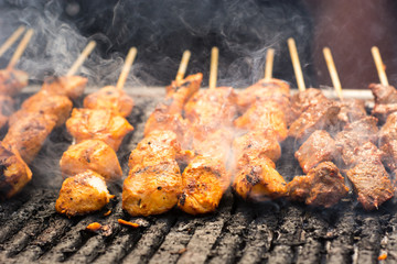 Street food - grilled shish kebab