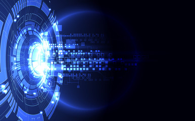 Abstract blue digital communication technology background.