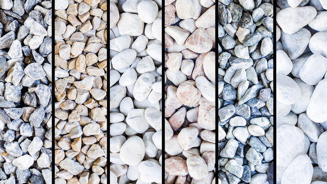 mixture of different stone types, black vertical stripes