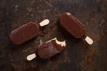 Classic chocolate ice cream with nuts