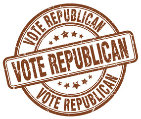 vote republican brown grunge round vintage rubber stamp
