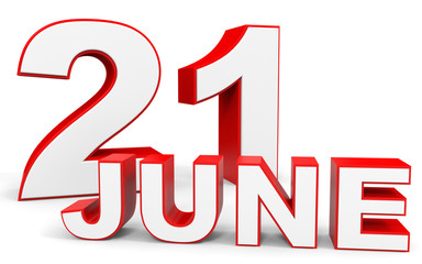 June 21. 3d text on white background.