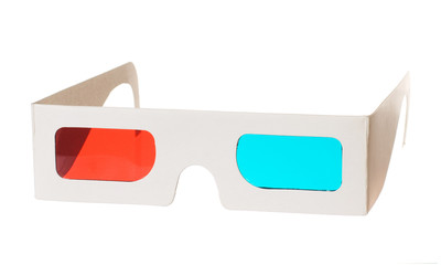 3d glasses isolated on the white background