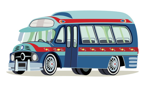 Autobus Colectivo antiguo Buenos Aires Argentina cartoon