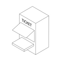 Ticket window icon, isometric 3d