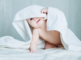 baby with a towel