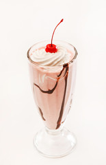 chocolate cocktail with cherry
