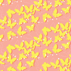 Seamless pattern with doodle stylize different butterflies