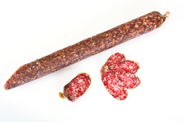 Dried Sausage on a Light Background