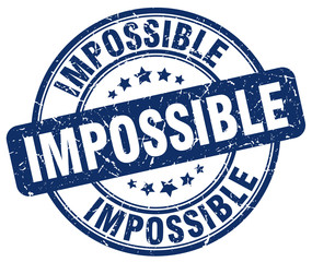 impossible blue grunge round vintage rubber stamp