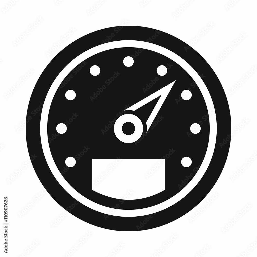 Poster speedometer icon in simple style