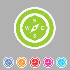 compass navigation location icon flat web sign symbol logo label