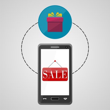 online sale gift box smartphone clip art preview
