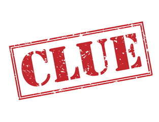 clue red stamp on white background