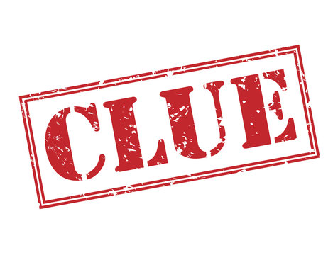 clue red stamp on white background