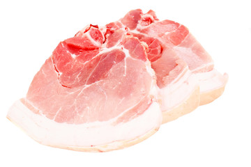 A Piece of Fresh Raw Pork, Meat Isolated on White Background