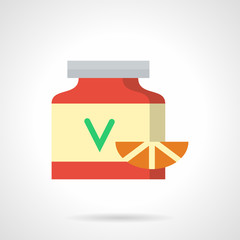 Vitamins complex flat color vector icon