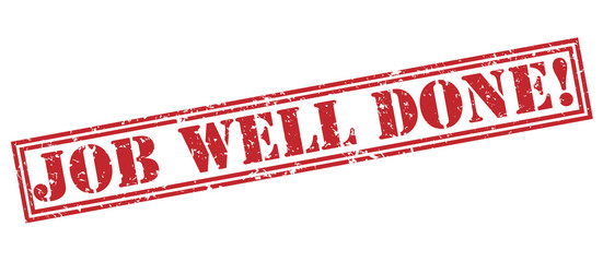 job well done! red stamp on white background