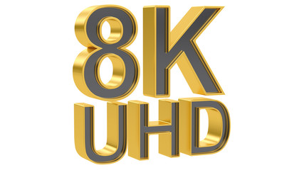 8K Ultra HD concept, 3D rendering