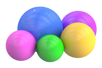 Set of Fitballs, 3D rendering