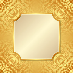 golden background with antique frame