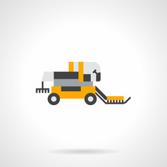 Harvester combine flat color vector icon