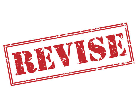 revise red stamp on white background